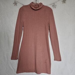 Forever 21 Large Pastel Pink Soft Sweater Turtleneck Dress USA Quiet Luxury Cozy